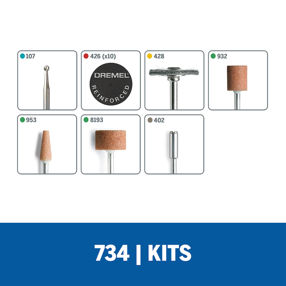 Kit Accessoires Dremel 704-01 - Découpe, Meulage, Ponçage Pour Outil Rotatif